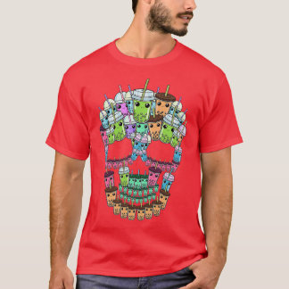Bubble Tea Totenkopf-Shirt Männer Boba Tea Geschen T-Shirt