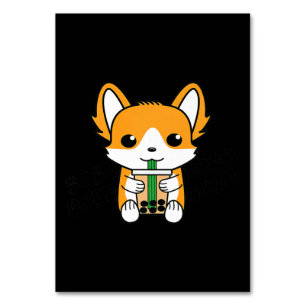 Bubble Tee Boba Corgi Premium Tischnummer