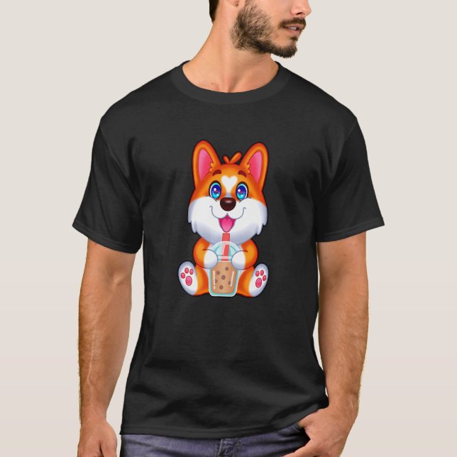 Bubble Tee Drinker Corgi Tapioca Pearl Milk Corgie (Vorderseite)