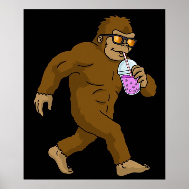 Bubble Tee Geschenk Kinder Bigfoot Boba Tea Blase  Poster (Vorne)