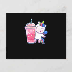 Bubble Tee Unicorn Geschenk Postkarte