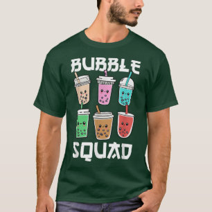 Bubble TeeSquad Team Boba Kawaii Anime Neko Girls T-Shirt