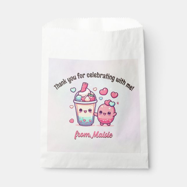 Bubble Thé Anniversaire Favoriser les sacs (Devant)