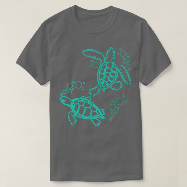 Bubble Turtles Niedlich Turtle T-Shirt (Design vorne)