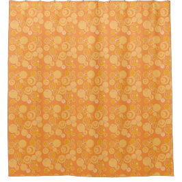 Bubblegum-Blasen überall in Orange Duschvorhang
