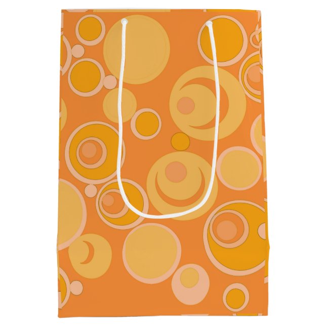 Bubblegum-Blasen überall in Orange Mittlere Geschenktüte (Rückseite)