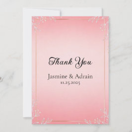 Bubblegum-Blush-Hochzeit Dankeskarte