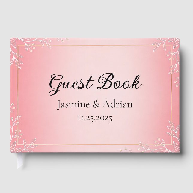 Bubblegum-Blush-Hochzeit Gästebuch (Vorderseite)