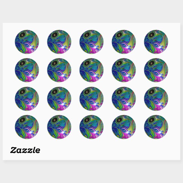 Bubblegum Pelouse Bowles, Stickers Rond (Feuille)