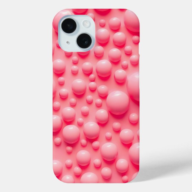 Bubblegum Pink 3D Bubbles iPhone Case Design (Rückseite)