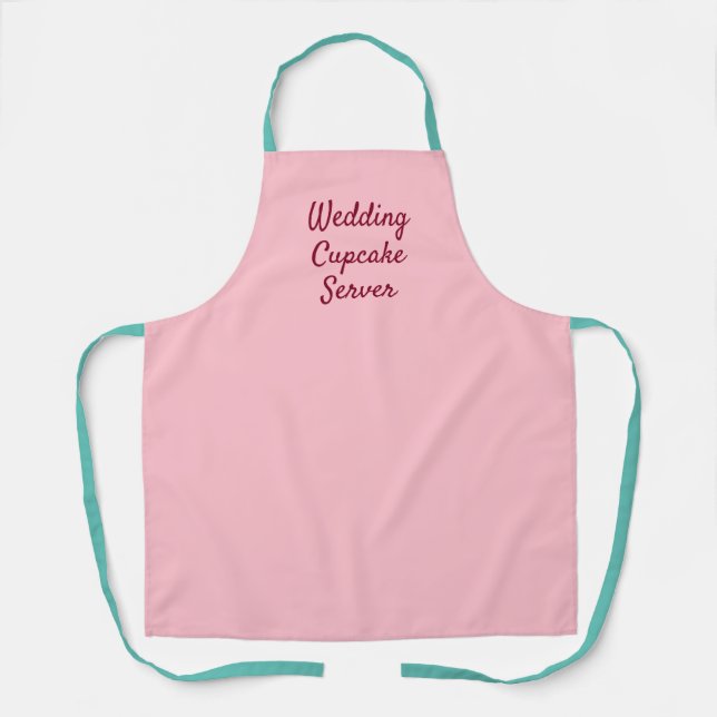 Bubblegum pink, aquamarin, cupcake Hochzeitsserver Schürze (Vorderseite)