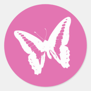 Bubblegum Pink Butterfly Umschlag Aufkleber Siegel
