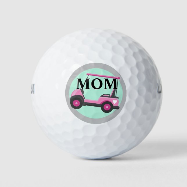 Bubblegum Pink Golf Cart Mama Golfball (Vorderseite)
