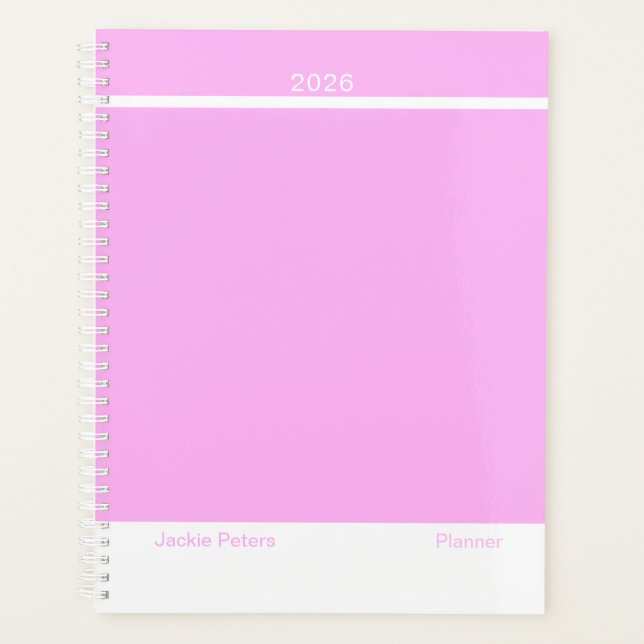 Bubblegum Pink Minimalist Planer (Vorderseite)