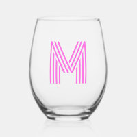 Bubblegum Pink Modern Monogram Initial Letter
