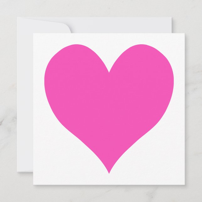 Bubblegum Pink Niedliche Herzform Einladung (Vorderseite)