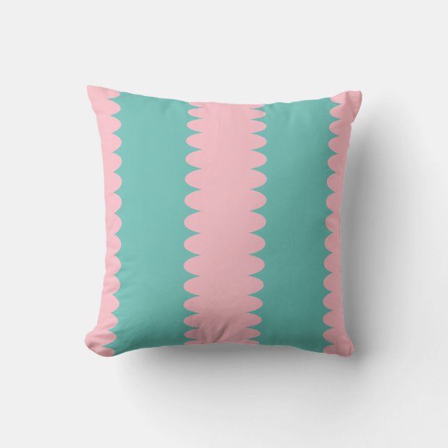 Bubblegum pink und aquamarin, einzigartiges Muster Kissen (Vorderseite)