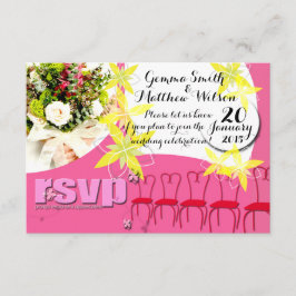 Bubblegum Pink Wedding UAWG RSVP Karte