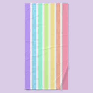 Bubblegum Regenbogen und weiße Streifen Badehandtuch