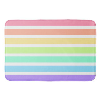 Bubblegum Regenbogen und weiße Streifen Badematte