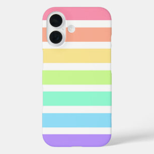 Bubblegum Regenbogen und weiße Streifen Case-Mate iPhone 16 Hülle