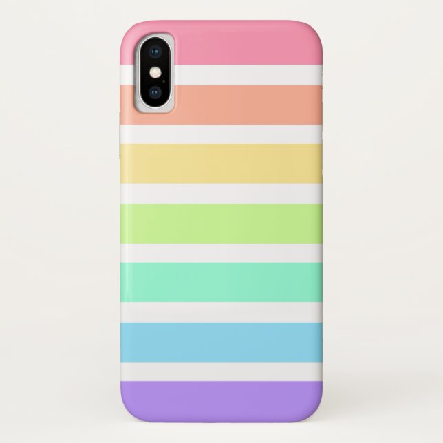 Bubblegum Regenbogen und weiße Streifen Case-Mate iPhone Hülle (Rückseite)