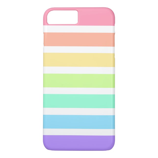 Bubblegum Regenbogen und weiße Streifen Case-Mate iPhone Hülle (Rückseite)