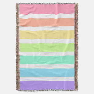 Bubblegum Regenbogen und weiße Streifen Decke