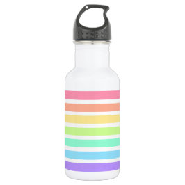 Bubblegum Regenbogen und weiße Streifen Edelstahlflasche