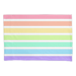 Bubblegum Regenbogen und weiße Streifen Kissenbezug
