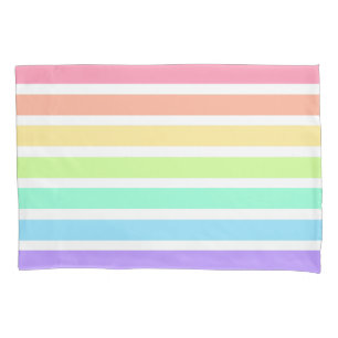 Bubblegum Regenbogen und weiße Streifen Kissenbezug