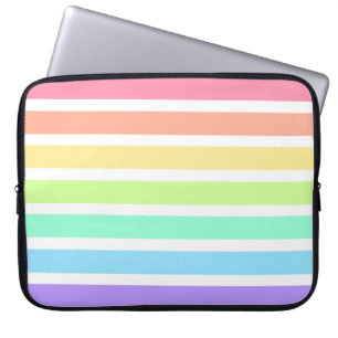 Bubblegum Regenbogen und weiße Streifen Laptopschutzhülle