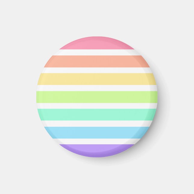 Bubblegum Regenbogen und weiße Streifen Magnet (Vorne)