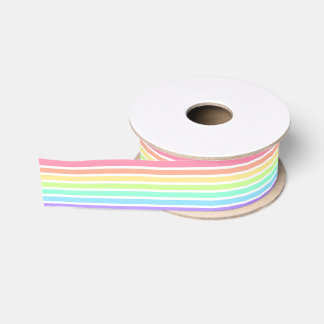 Bubblegum Regenbogen und weiße Streifen Ripsband