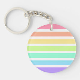 Bubblegum Regenbogen und weiße Streifen Schlüsselanhänger