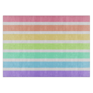 Bubblegum Regenbogen und weiße Streifen Schneidebrett