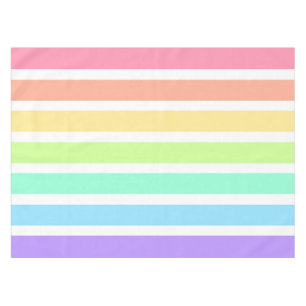 Bubblegum Regenbogen und weiße Streifen Tischdecke