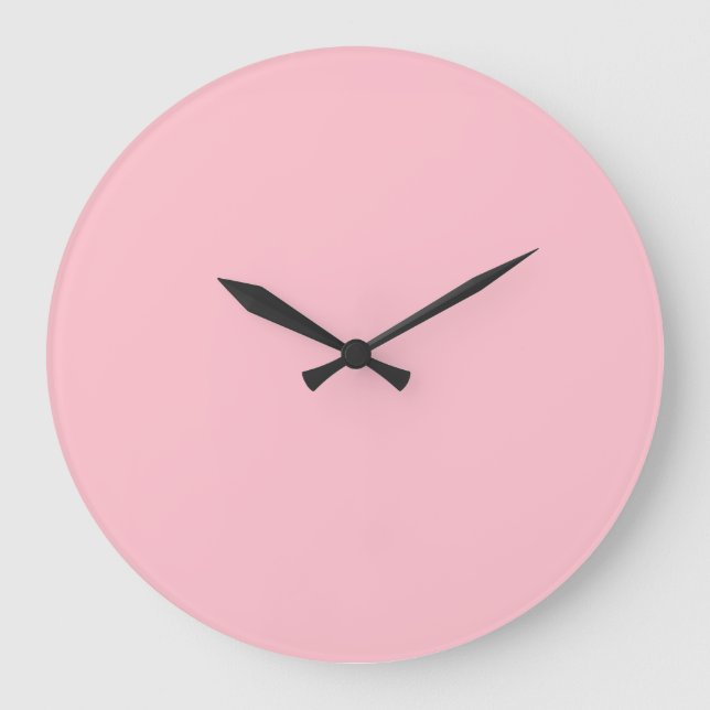 Bubblegum Rosa Farbe Große Wanduhr (Vorderseite)