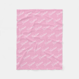Bubblegum-Rosa-individueller-Kindername-wiederholt Fleecedecke