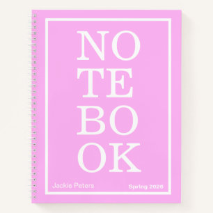 Bubblegum-Rosa modernes großes "NOTIZBUCH" Notizbu Notizbuch