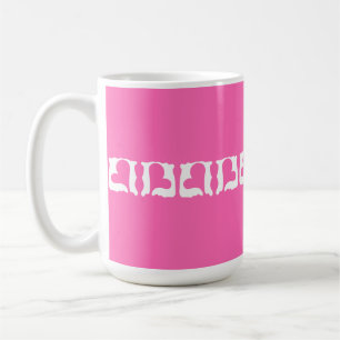 Bubblegum Rosa und Weiße Herzen Kaffeetasse