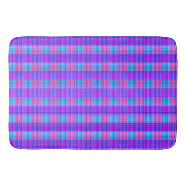 Bubblegum Tartan Print, Badematte (Vorderseite)