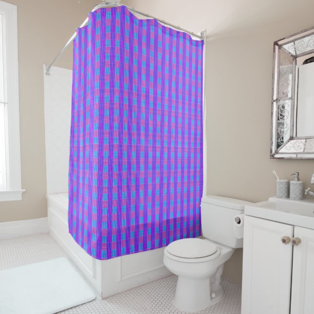 Bubblegum Tartan Print, Duschvorhang (Beispiel)