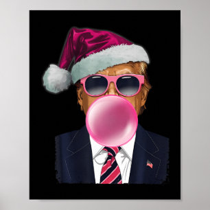 Bubblegum Trump blasen Blase Gum Weihnachts Pink Poster