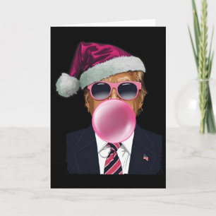 Bubblegum Trump bläst Bubble Gum Weihnachten Pink Karte