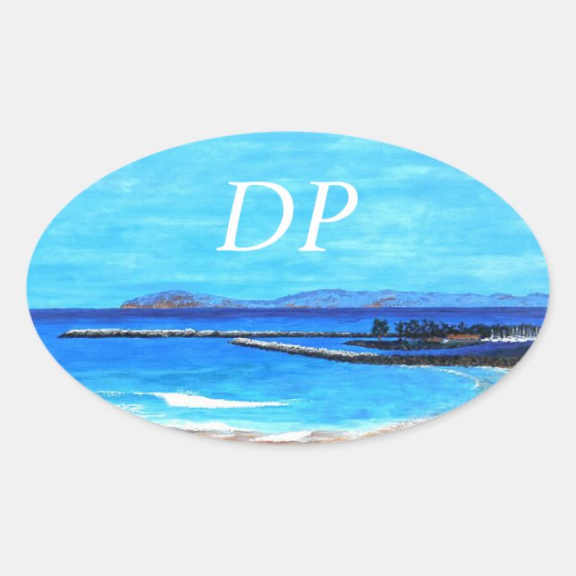 Bubblepacific bumper stickers, DP oval harbor Ovaler Aufkleber (Vorderseite)