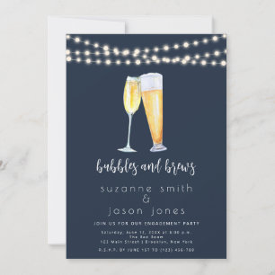 Bubbles and Brews Engagement Party Invitation