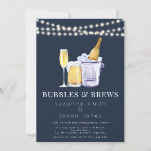 Bubbles and Brews Engagement Party Invitation