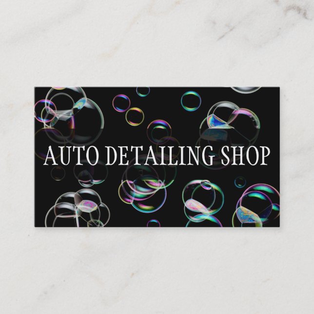 BUBBLES AUTO DETAILLIERTE AUTO REPAIR-GESCHÄFTSKAR VISITENKARTE (Vorderseite)