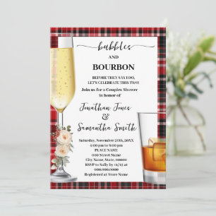 Bubbles & Bourbon Winter Buffalo Karo Duschparty Einladung